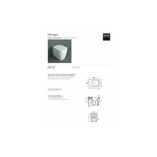 Унітаз підлоговий HE 01 Henges Glossy white SIMAS