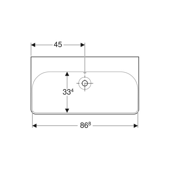 Умивальник 90 Smyle Square 500.250.01.1 Geberit