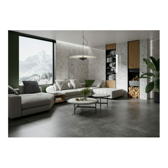Плитка керамогранітна Modern Concrete Graphite SILKY CRISTAL LAP 1197x2797x6 Cerrad