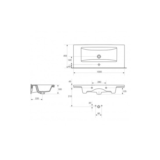 Умивальник 100 см Como (CCWF1006803618), Cersanit