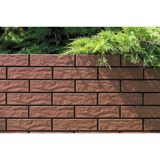 Плитка фасадна Burgund Rustiko 6,5x24,5x0,65 код 9577 Cerrad