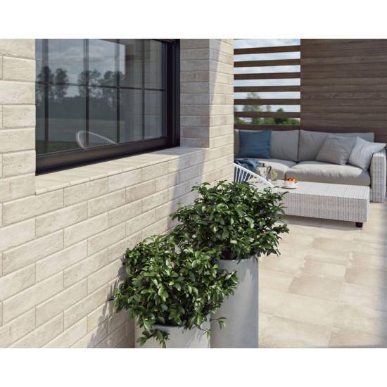 Сходинка з капіносом пряма Scandiano Beige 30x33 код 6812 Ceramika Paradyz