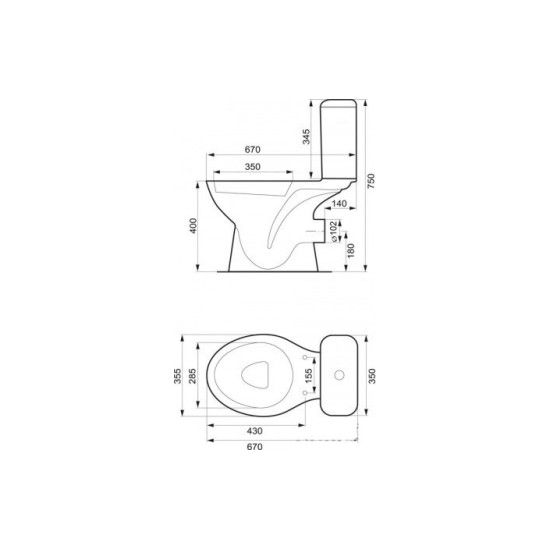 Компакт 768 President 011 з кришкою поліпропілен (CCKZ1015381894) Cersanit