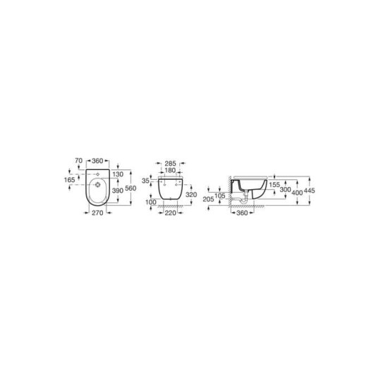 Біде підвісне Meridian A357248000 Roca