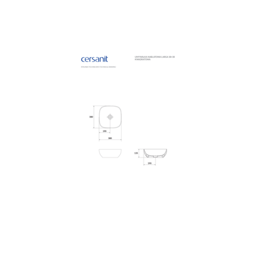 Умивальник 38 см Larga Euro White CCWT1000766401 Cersanit