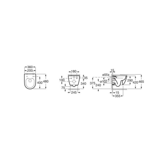 Унітаз підвісний з кришкою soft-close Ona Rimless A34H689000 Roca