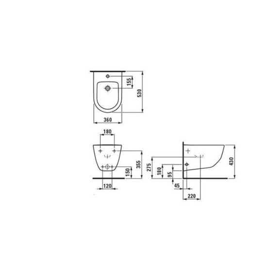 Біде підвісне Laufen PRO (H8309520003021), LAUFEN