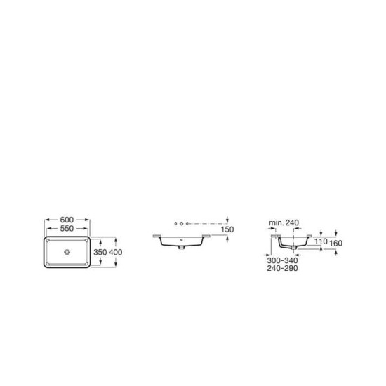 Умивальник Gap-Alter 600х400 A3270YF000 Roca