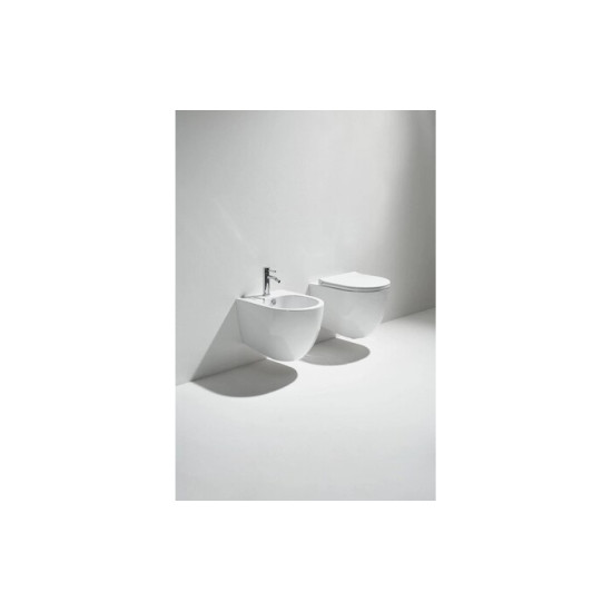 Унітаз підвісний Vignoni XS Rimless з кришкою soft-close VI28-F85-VI006XS Glossy White SIMAS