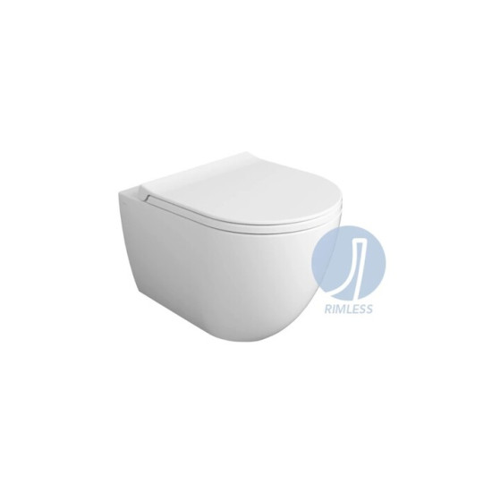 Унітаз підвісний Vignoni XS Rimless з кришкою soft-close VI28-F85-VI006XS Glossy White SIMAS