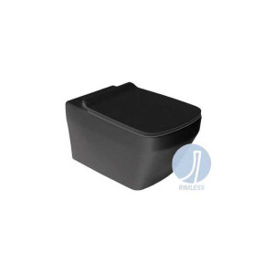 Унітаз підвісний Baden Baden BB 18 з кришкою soft-close BB18-F87(85)-BB004NM Nero matt SIMAS