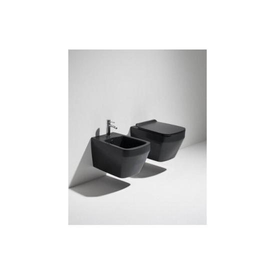 Унітаз підвісний Baden Baden BB 18 з кришкою soft-close BB18-F87(85)-BB004NM Nero matt SIMAS