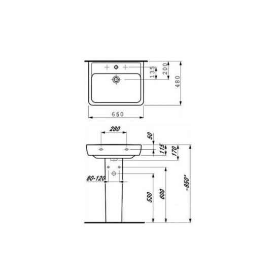 Умивальник Laufen PRO 650 мм H8189530001041 LAUFEN