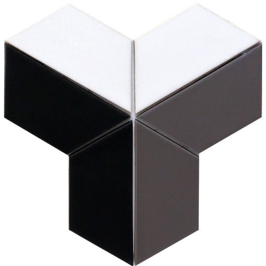 Мозаїка T X3 69001 Trapeze White Black Grey Shedol 264x264x9 Котто Кераміка