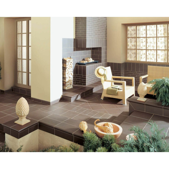 Сходинка з капіносом кутова 6279 Natural Brown STR 330x330x11 Paradyz