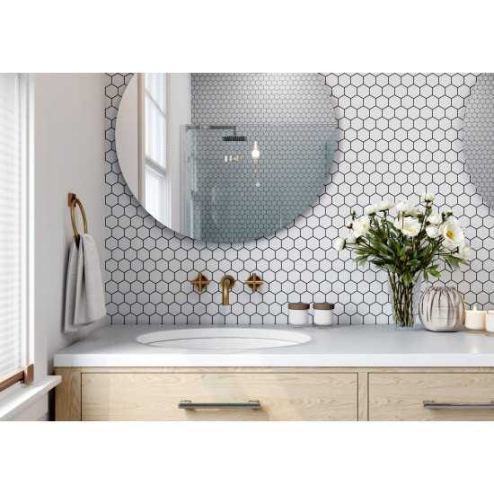 Мозаїка H 6024 Hexagon White 295x295x9 Котто Кераміка