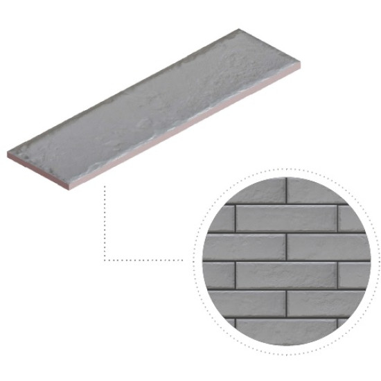 Плитка фасадна Foggia Gris 6,5x24,5x0,8 код 1924 Cerrad