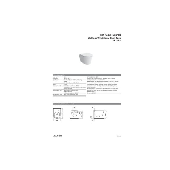 Унітаз підвісний Kartell by Laufen Rimless H8213317570001 White matt LAUFEN