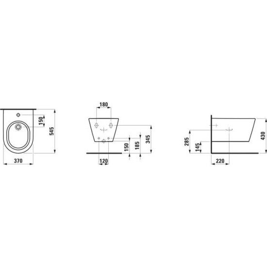 Біде підвісне Kartell by Laufen Rimless H8303317573021 White matt LAUFEN