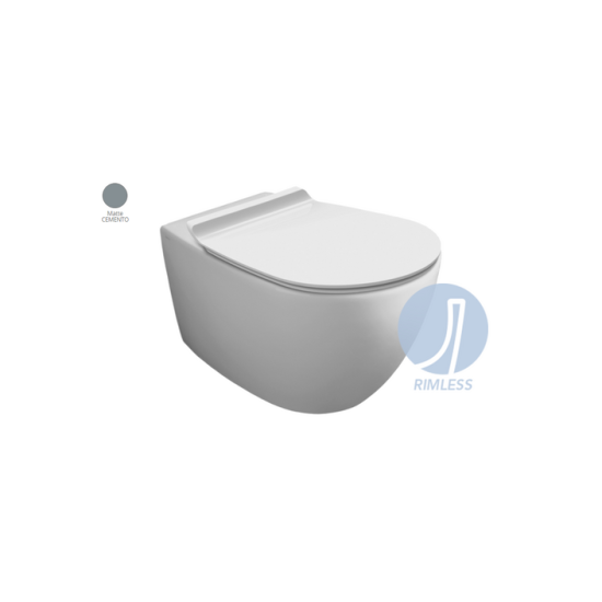 Унітаз підвісний Vignoni Rimless VI18 з кришкою soft-close Cemento matt VI18-F85-VI004СM SIMAS
