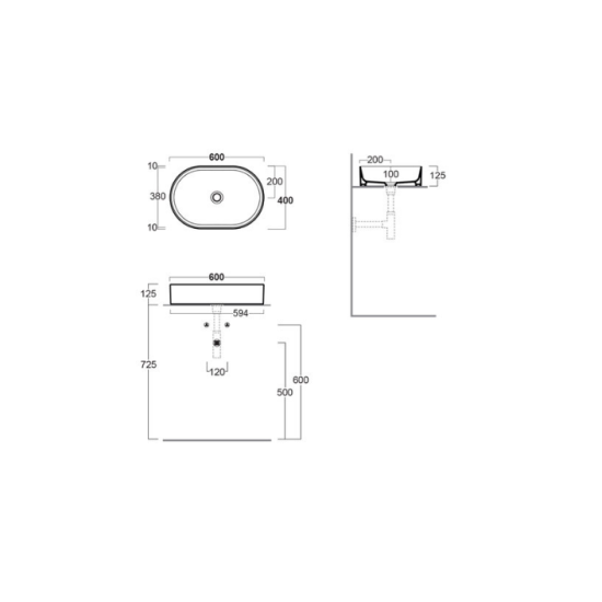 Умивальник 60 FORIU FO02CM Cemento Matte SIMAS