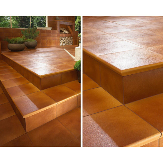 Сходинка з капіносом пряма Aquarius Beige 30x33 код 0427 Ceramika Paradyz