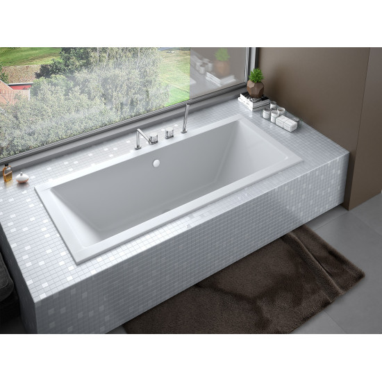 Ванна акрилова QUADRO SLIM 155х70 без ніг, БЕЗ отворів під ручки, без ручок