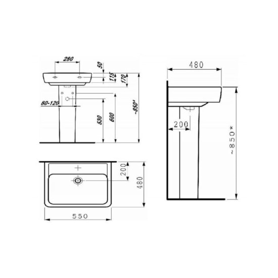 Умивальник Laufen PRO 550 мм H8189510001041 LAUFEN