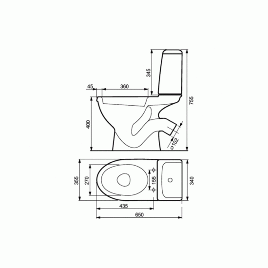 Компакт EKO Е031 з кришкою дюропласт (CCKZ1012071753), Cersanit
