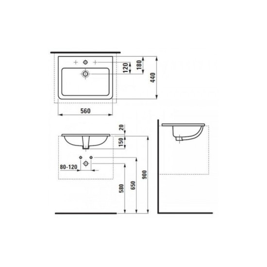 Умивальник Laufen Pro S 560 мм H8189630001041 LAUFEN