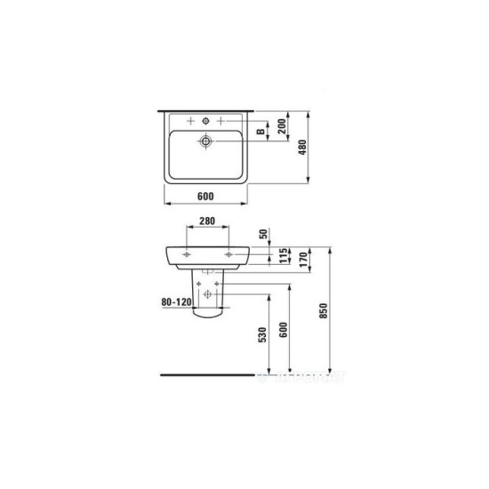 Умивальник Laufen PRO 600 мм H8189520001041 LAUFEN