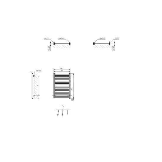 Рушникосушка Marlin One 780x530 WWMRN078053KS96E1P Terma