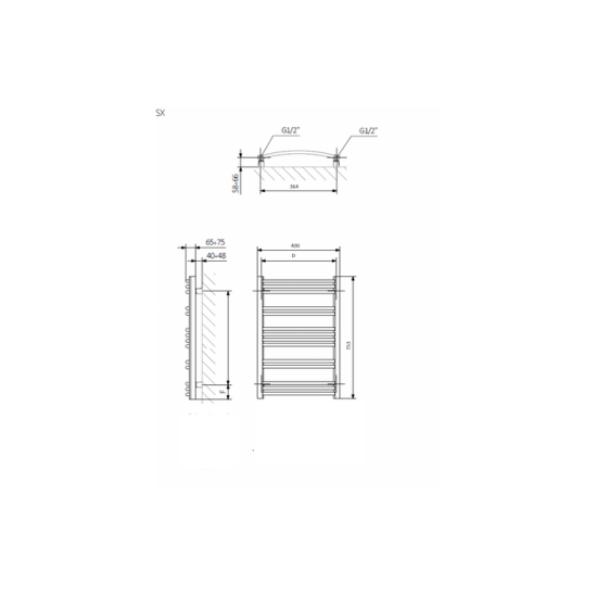 Рушникосушка Jade MK 753x400 WGJMK075040KCROSX Terma