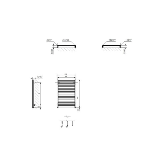Рушникосушка Marlin One 780x530 WWMRN078053KS95E1U Terma
