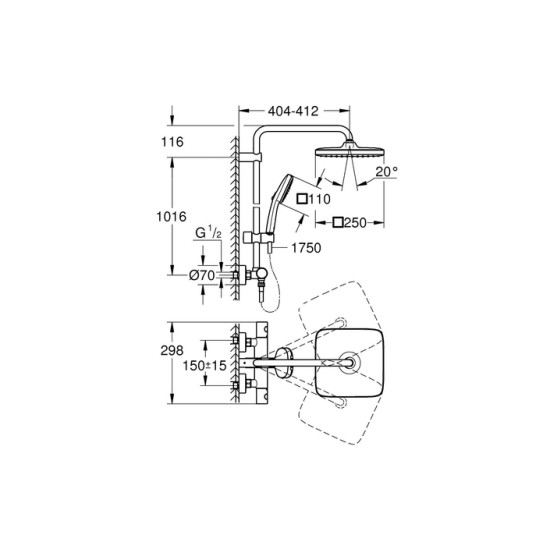 Душова система Tempesta System 250 Cube 26689001 Grohe