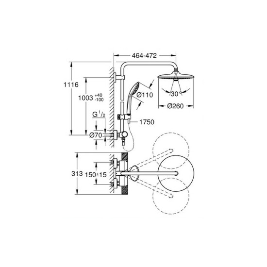 Душова система Euphoria 260 (27296003), Grohe