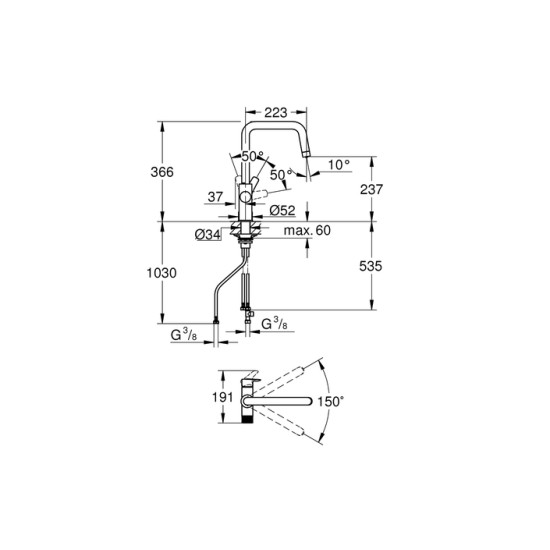 Змішувач для кухні Blue Pure Eurosmart 30583000 Grohe